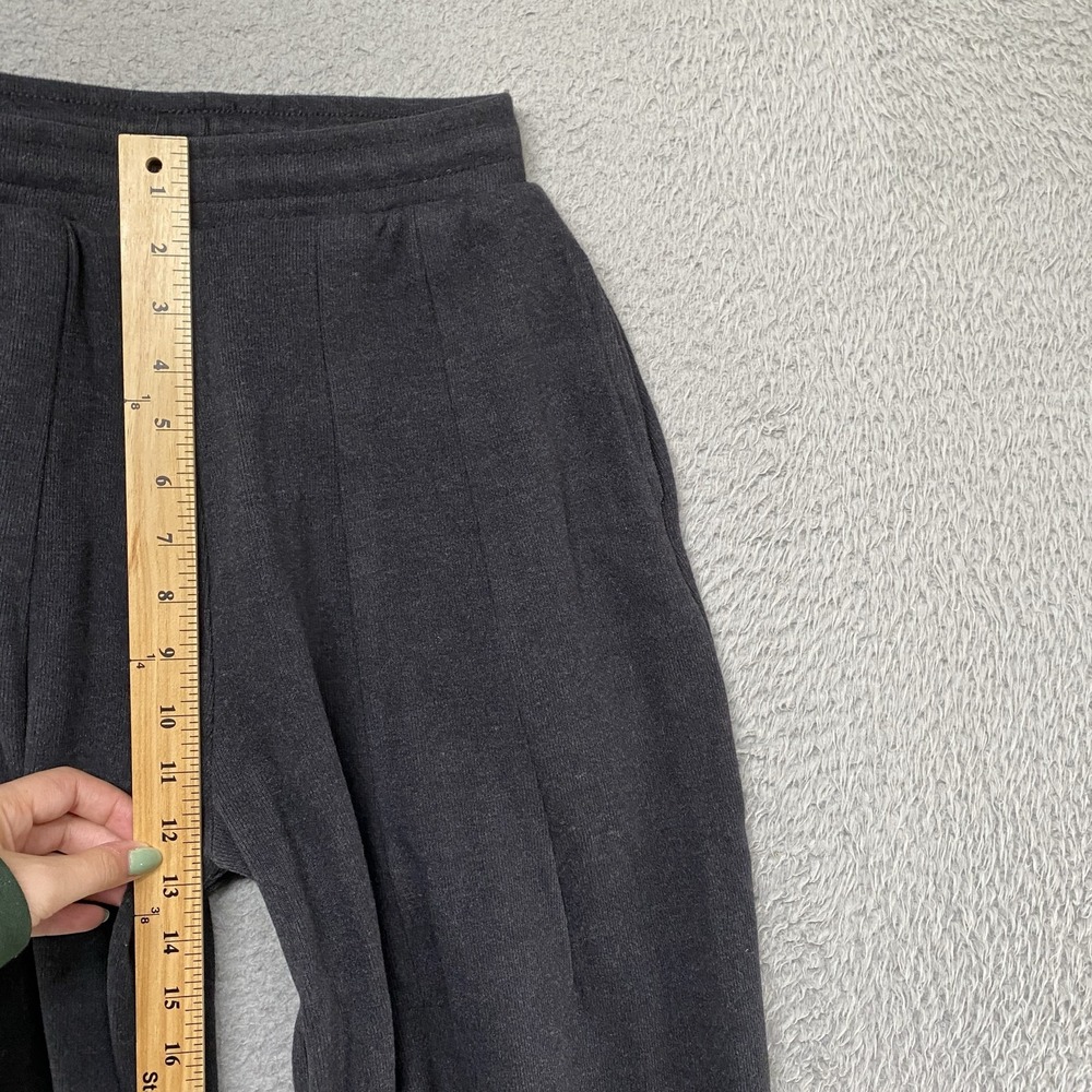 Zara Barrel Pants Womens Small Gray Knit Minimal Pleated Elastic Waist Pockets - Picture 6 of 16